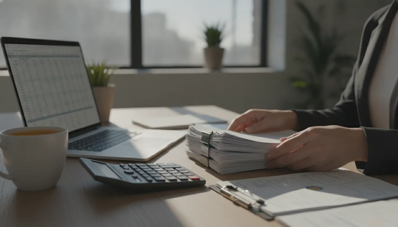 Trabajo contable sobre documentos y planillas